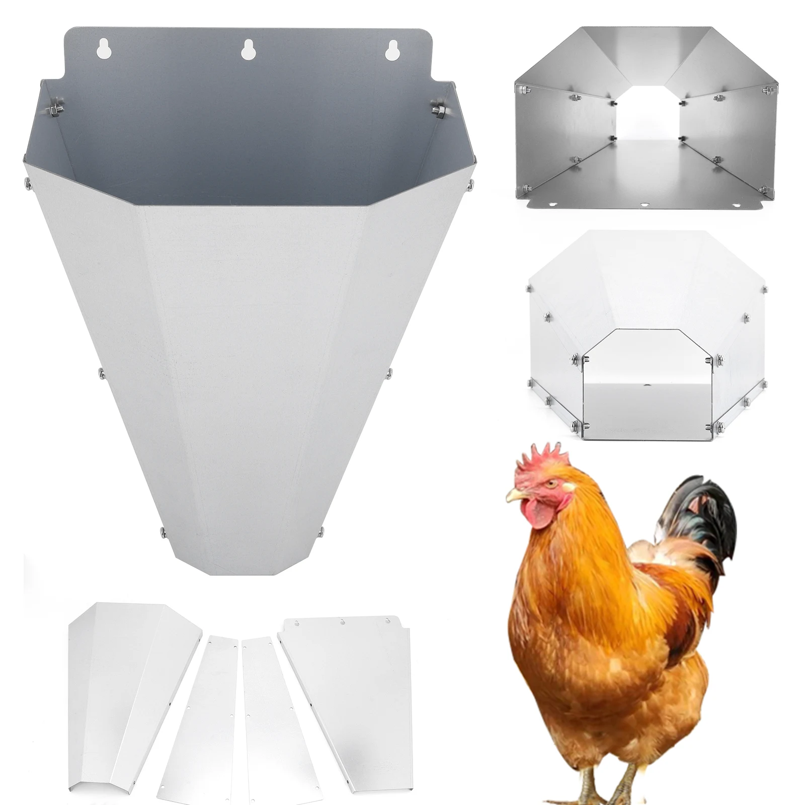 

Конус для забоя птицы весом до 8-18 фунтов, с плоской задней частью, с защитными перчатками для разделки курицы, птицы, индейки.