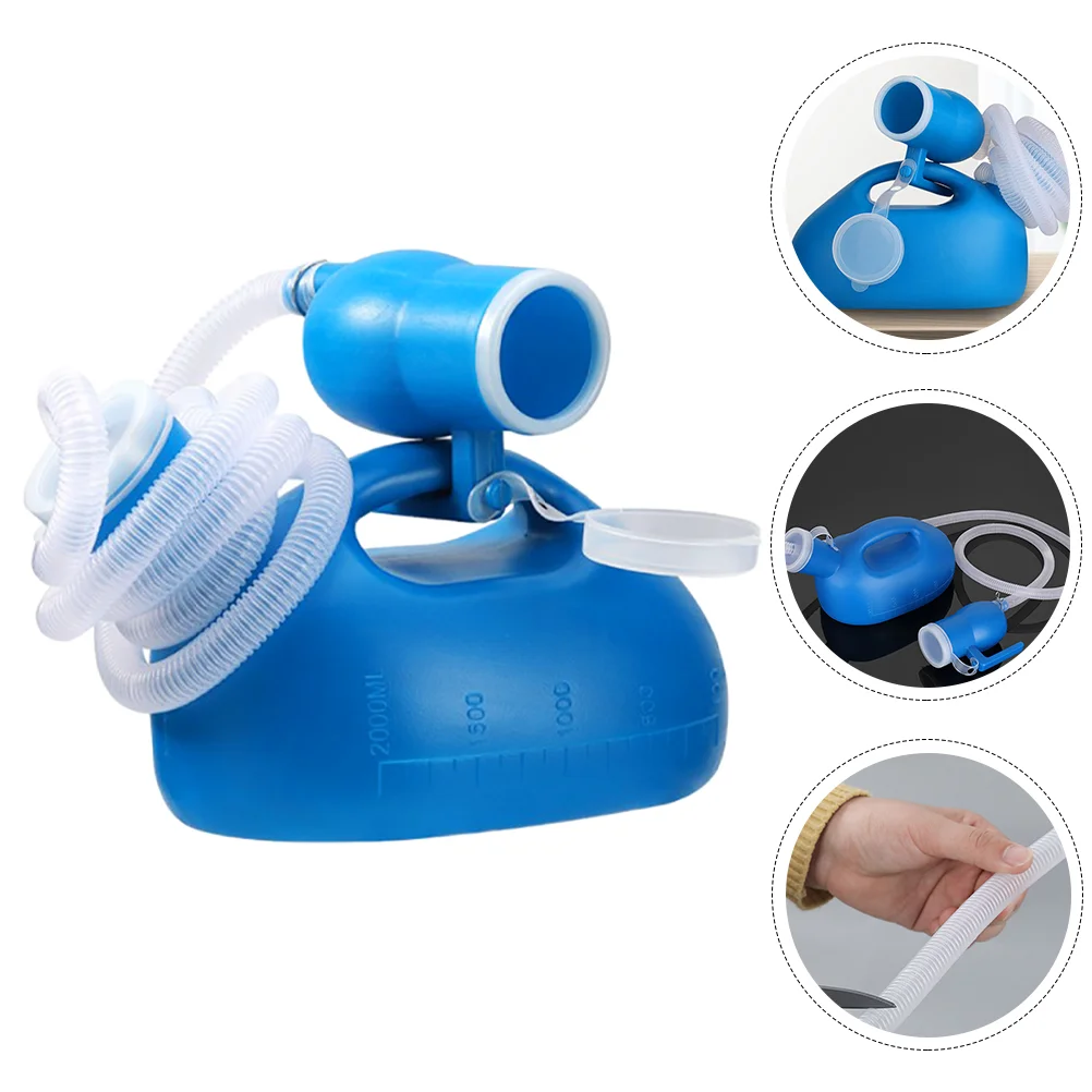 2000ml Portable Men Urine Bottle Hospital Car Leakproof Potty Travel With Lid Handle Reusable Long Hose Camping Toilet