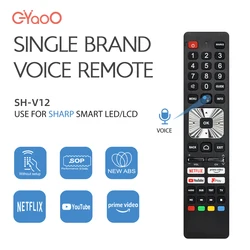 SHWRMC0139N Voice Remote Control SH-V12 Suitable for Sharp Smart TVs Compatible with 43EL4EA 55FN2EA, 55EL4EA 70DN5EA TVs