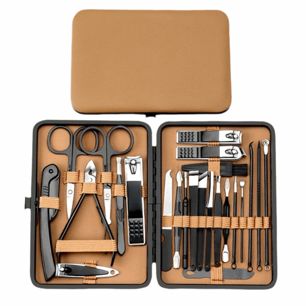 7/16/24 Pcs Portable Nail Clipper Kit Stainless Steel Rustproof Nail Care Kit Cuticle Pusher Heavy-Duty Nail Grooming Kit