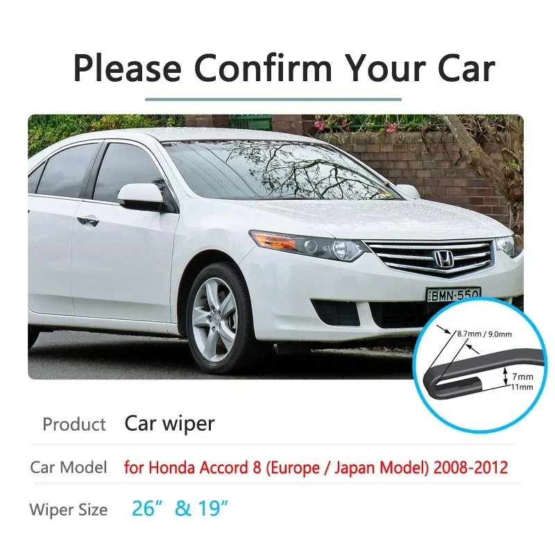 For Honda Accord 8 2008 2009 2010 2011 2012 Front Window Windscreen Windshield Wipers Car Accessories Stickers Car Wiper Blades