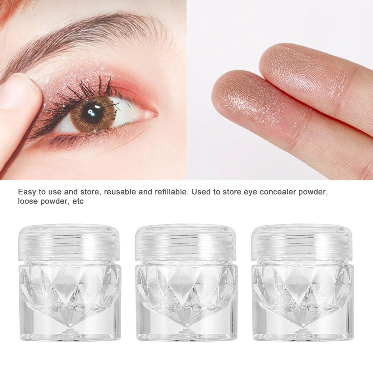 

10Pcs Sub Packaging Bottles Easy to Use Empty Bottles for Concealer Powder Loose Powder Storage Travel Empty Bottle