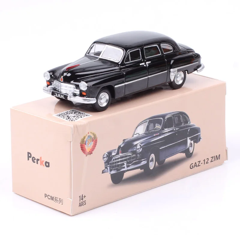 

Perka масштаб 1/64, винтажный советский Gorky GAZ 12 ZIM, литые под давлением игрушечные автомобили, модель автомобиля, миниатюры, подарки, черный цвет