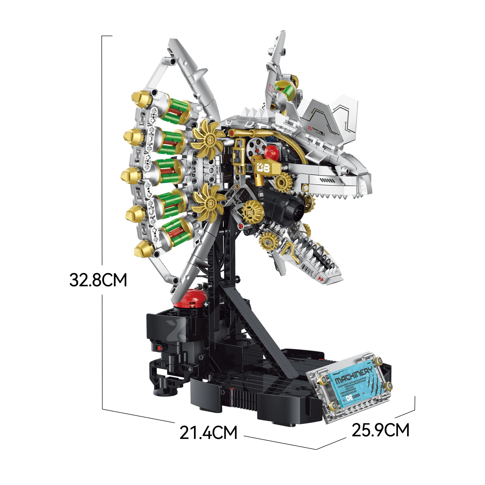 XZ0008 953 Uds. Kit de modelo de calavera Dilophosaurus, serie mecánica ensamblada de partículas pequeñas, adornos de bloques de construcción, regalo de vacaciones para niños