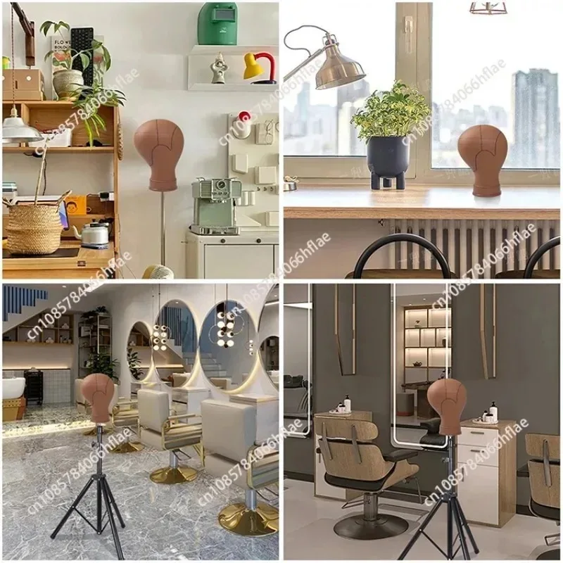 21 22 23 Inch PVC Mannequin Head Cork Canvas Mannequin Wig Making Display 1 1