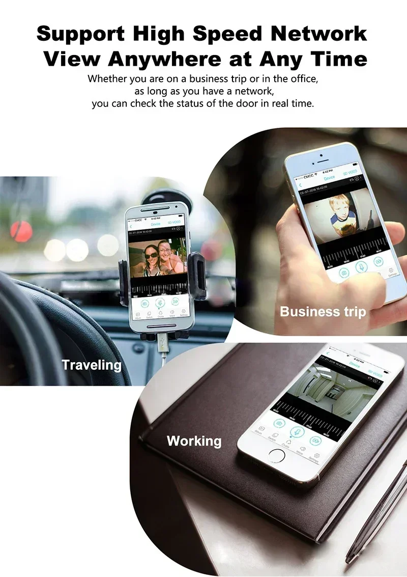 Sfcff07504a9346848c07df32a3811784g Smart Video Doorbell Waterproof Night Vision Door Viewer 1080P FHD Camera Digital Visual Intercom WIFI 2.4G Tuya Door Bell