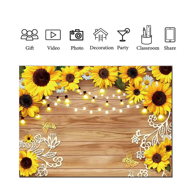 -A25M عباد الشمس خلفية التصوير القماش 210X150 سنتيمتر زهرة صفراء جدار حديقة الزفاف عيد ميلاد التصوير خلفية القماش