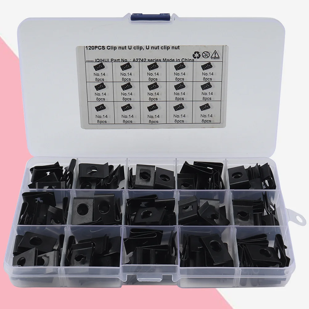 

50pcs Spring Nut Manganese Steel U Clip For Panel Bumper Wire Fixing U Nut Fastener Motorcycle Spire Clip