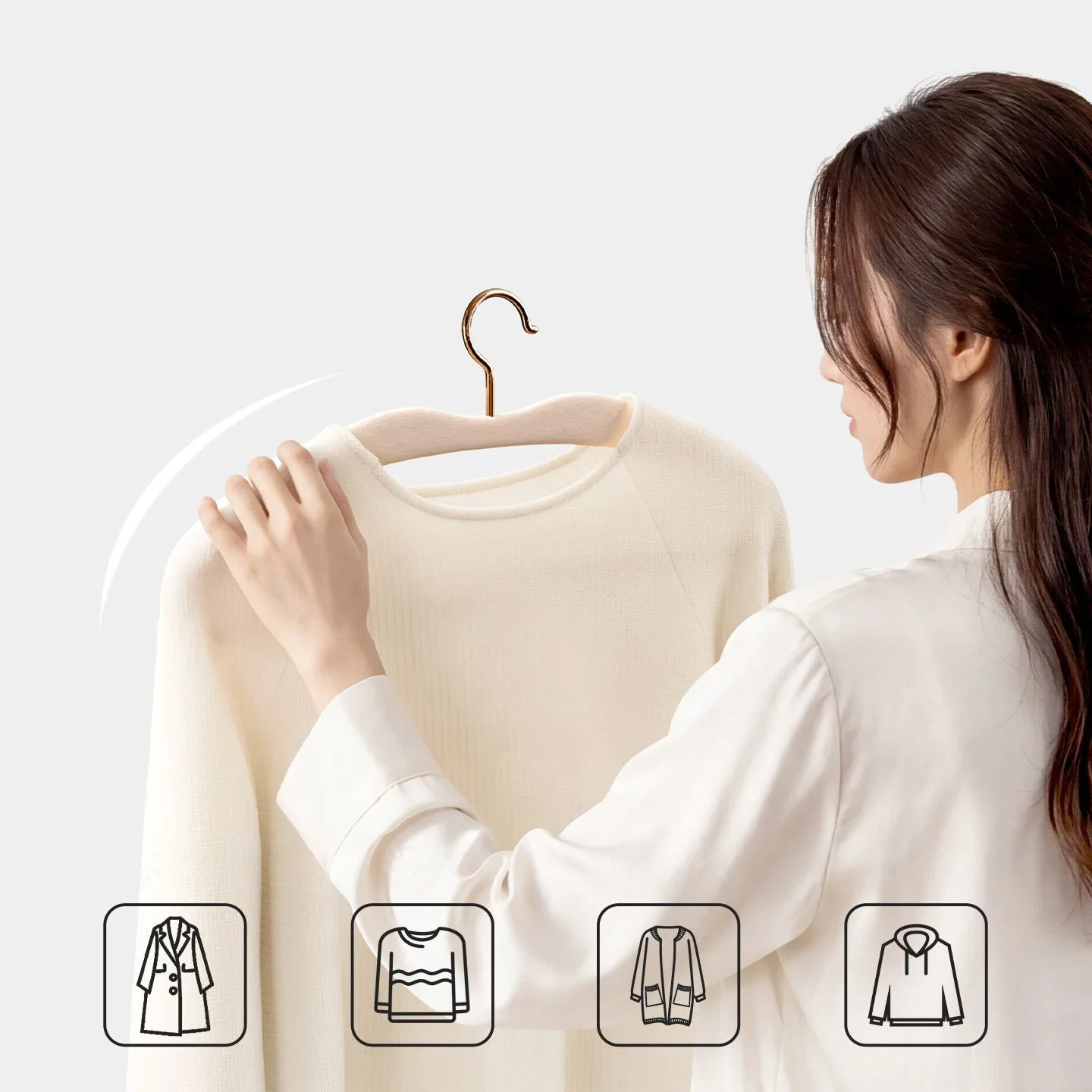 Velvet Hangers for Clothes 10PCS Large Space-saving Flocking Non-slip Plastic Flocking Coat Flocked Hanger Seamless Drying Rack