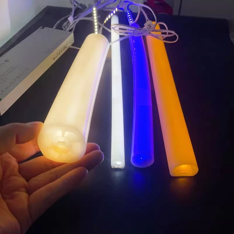 Round Flexible LED Neon Rope Lamp Silicone Tube 180/270/360° Tape Lamp Diffuser For WS2811 WS2815 Outdoor Decor Neon Strip Light
