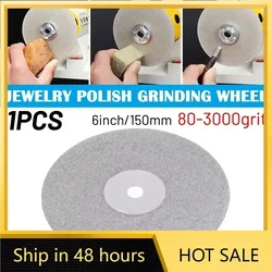 6inch 150mm 80-3000Grit Diamond Coated Grinding Wheel Disc Flat Lap Polishing Grind Wheel For Jewelry Glass Rock