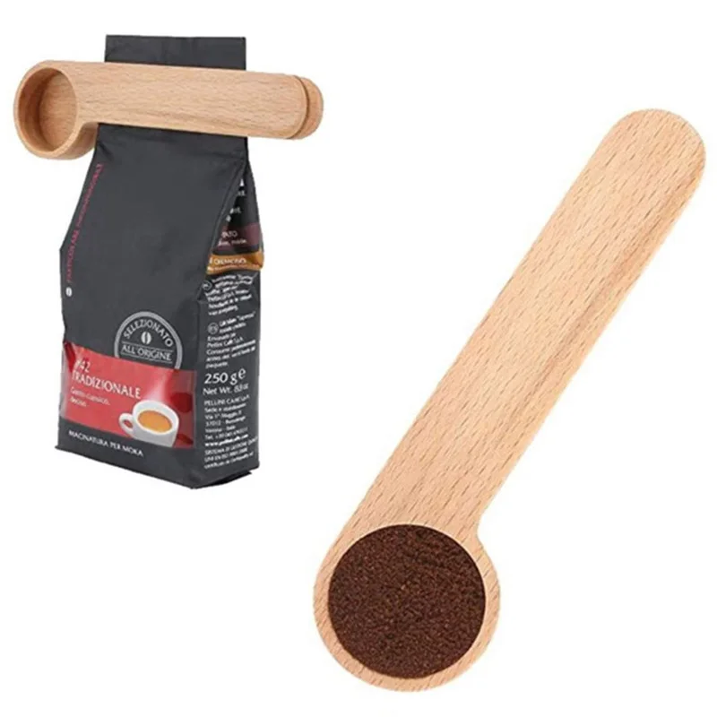 

500Pcs/Lot Coffee Scoop With Bag Clip Measuring Coffee Bean Spoon 2 In 1 Sealing Bag Clip For Tea Protein Powder Kitchen Tools