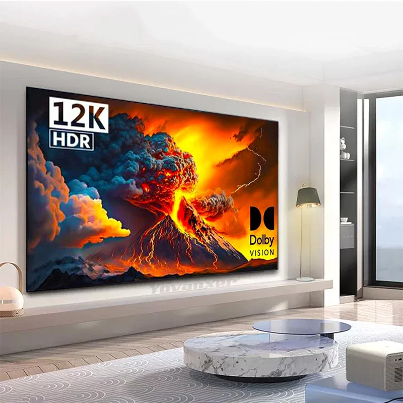2025 Newest ALR CLR Black Diamond Projector Screen Ambient Light Rejecting 1CM Ultra Narrow Bezel Fixed Frame Projection