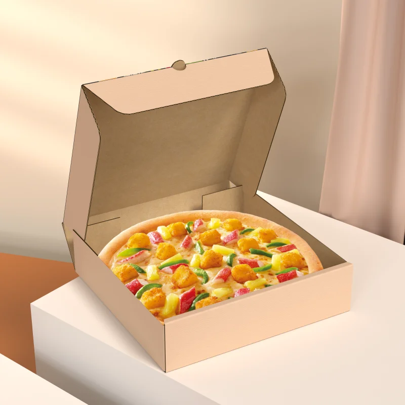 Minimum Order 500pcs Custom Logo Pizza Boxes Packaging Wholesale Cardboard Food Baking Box New Design Packaging Box for Pizza 