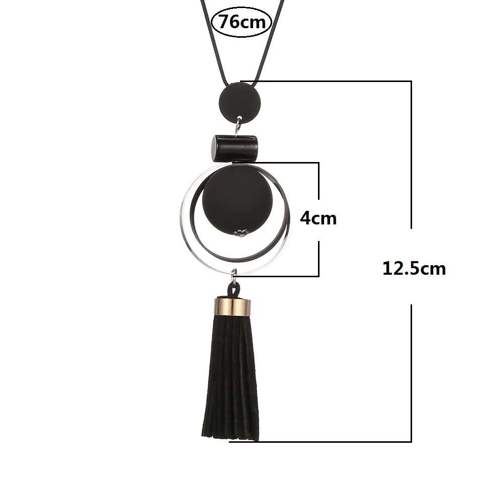 Match-Right Women Necklace Long Necklaces & Pendants Wood Beads Sweater Necklace For Women Jewelry YJZ-198