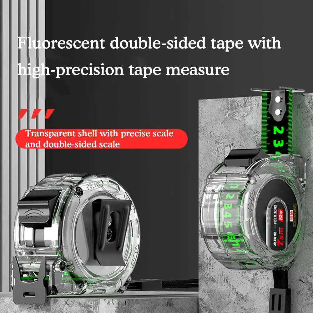 Thickened Tape Measure Transparent Woodwork Ruler - High Carbon Steel Meter Gauge for Woodworking, Measuring Tool (5/7.5/10m)