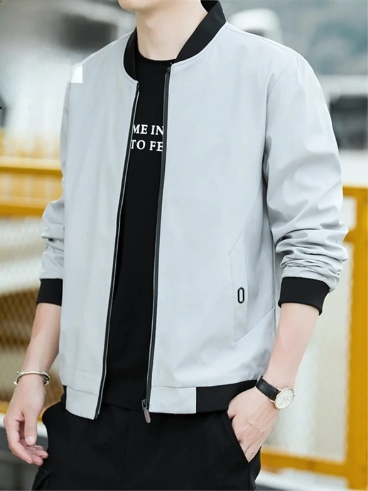 

Men's Fce Lined Thiened Casual Jaet Breathable ort Baseball Sle Spring Autumn Wear Polyester Fiber Zipper Closure