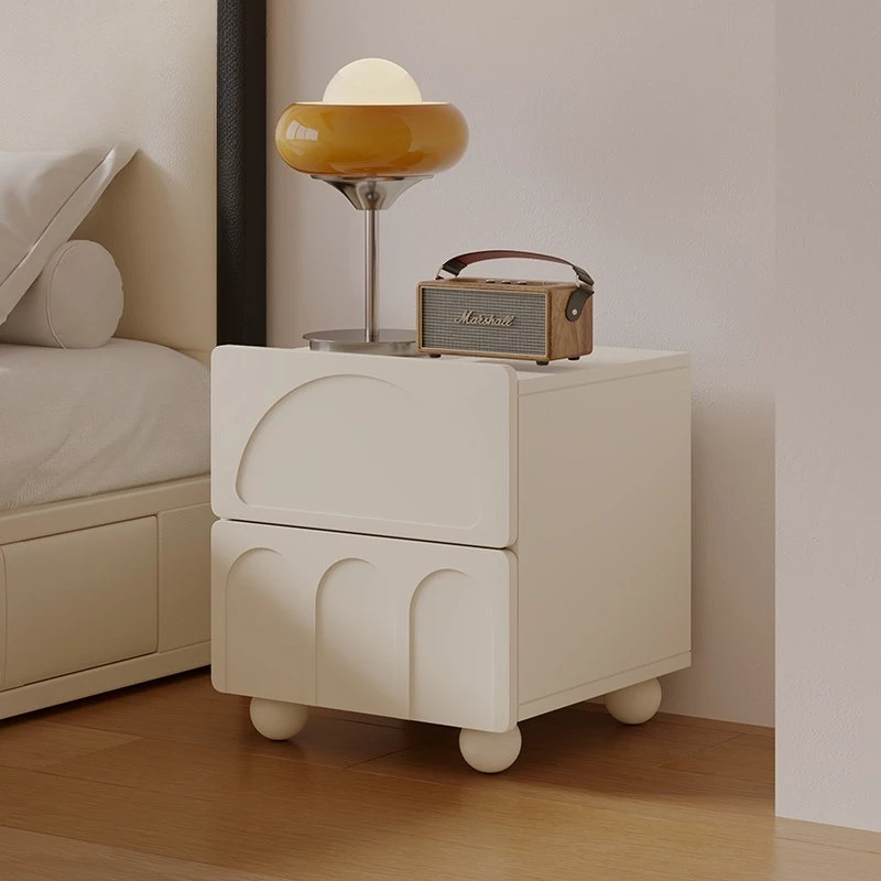 Cream wind bedroom chest drawer mushroom cabinet Nordic simple small apartment