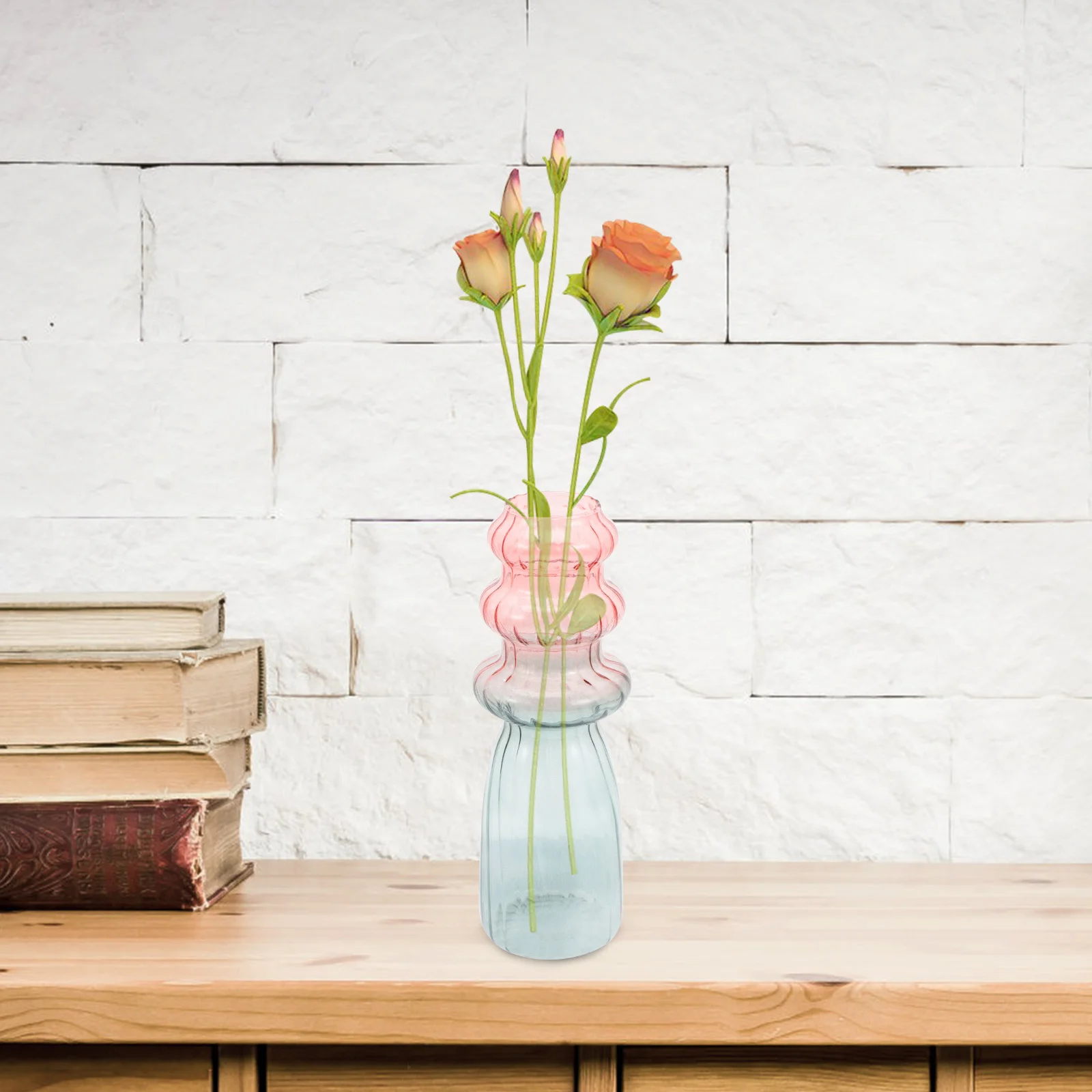 

Thickened Bottom Glass Vase Smooth Stable Design Fresh Home Office Decor Simple Chic Flower Container Glass Flower Vase