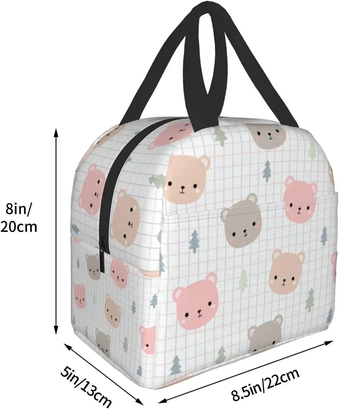 Teddy Bear Kawaii Lunch Box Reusable Insulated Lunch Bag Cooler Tote Travel Picnic Durable Shopping Reusable Waterproof Bags