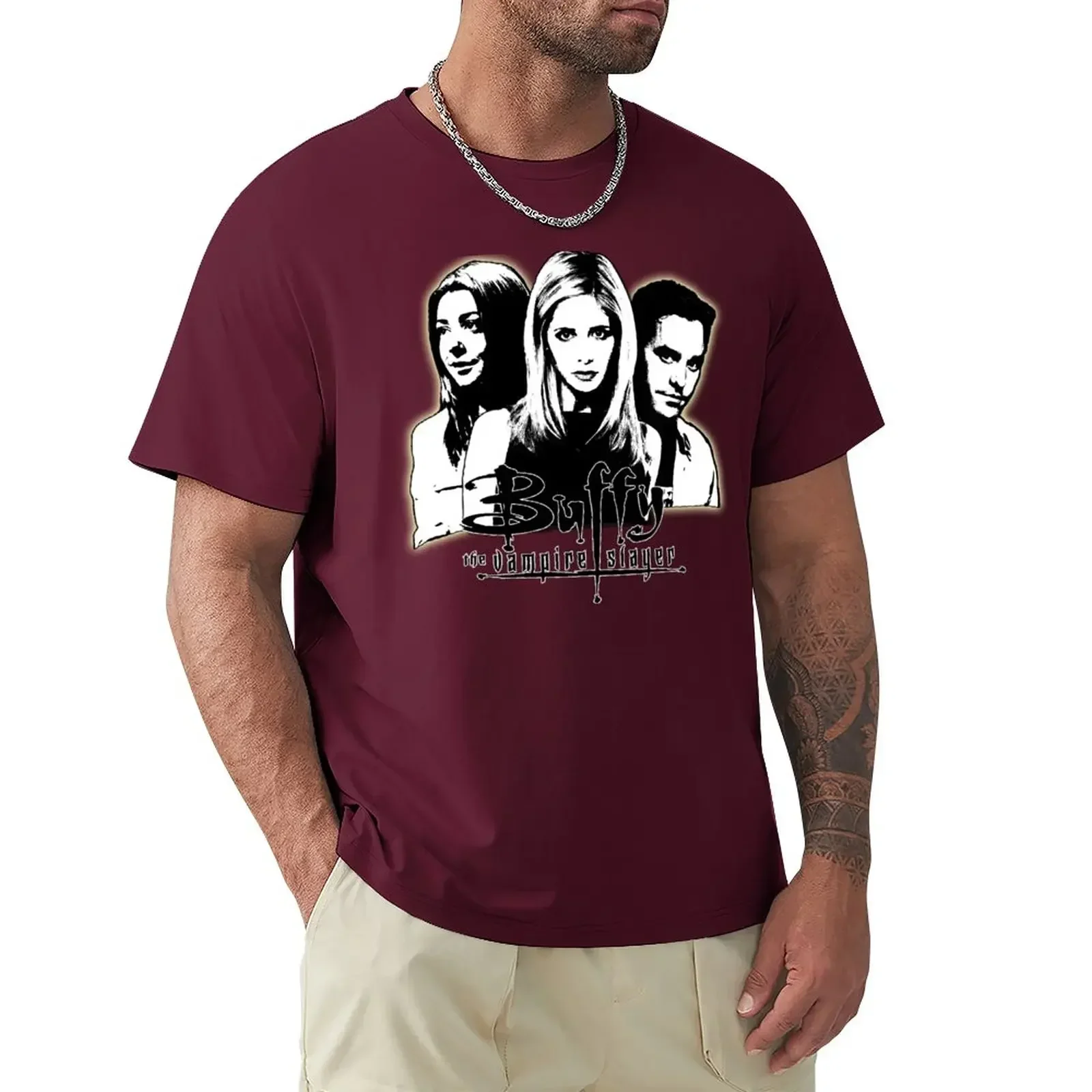 

A Trio of Scoobies (Willow, Buffy & Xander) T-Shirt Short sleeve tee essential t shirt mens plain t shirts