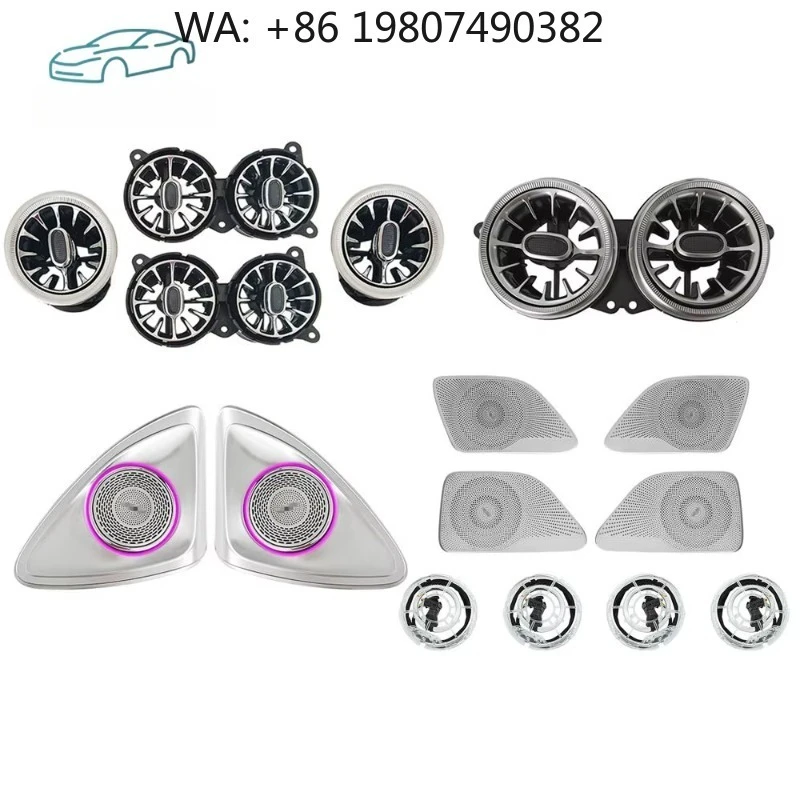 W222 S Class 4D Rotary Tweeter Atmosphere Lamp, 64 Color Turbine Air Vent Interior Ambient Light Luxury Sedan Speaker Decor Part