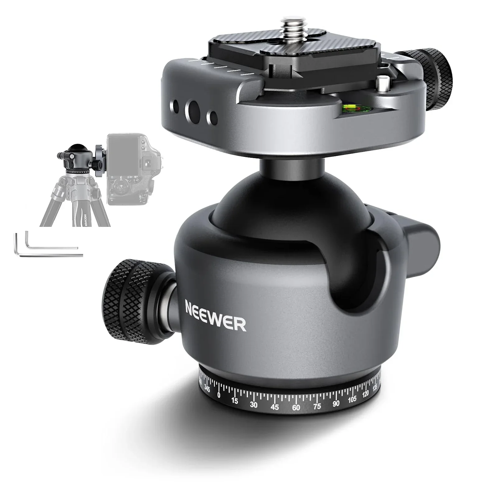 NEEWER GM41 Low Profile Compact Ball Head Metal Arca Swiss Tripod Head for Landscape Travel Photography