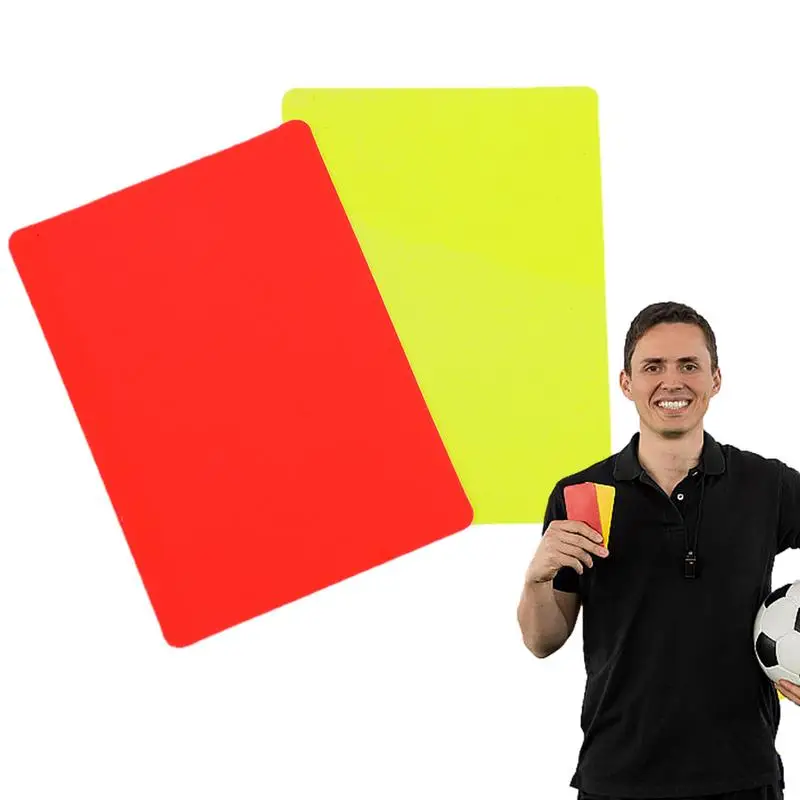 

2Pcs/set Soccer Warning Cards Soccer Warning And Ejection Cards Set Football Red And Yellow Card Referee Accessory Kit