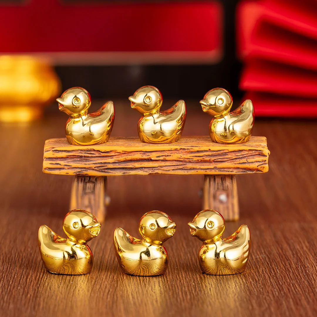 20pcs Mini Golden Ducks: Resin Yellow Ducklings for Dollhouse, Fairy Garden & Crafts. Perfect Christmas Party Gifts & Decor.