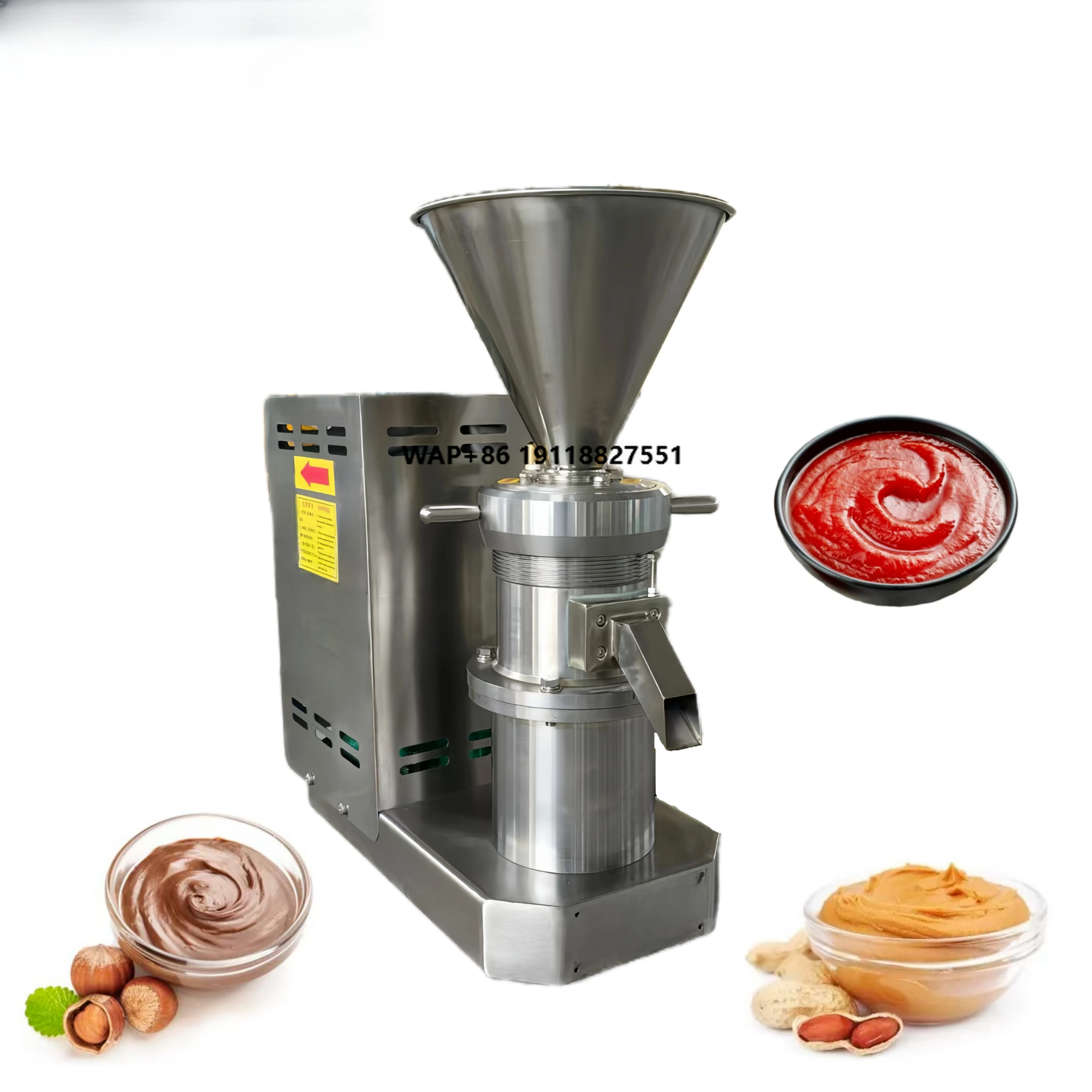 Molino Coloidal Comercial para Moler Salsa de Chile, Carne, Hueso, Frutas, Verduras y Pasta; Molino Coloidal para Moler Cacao