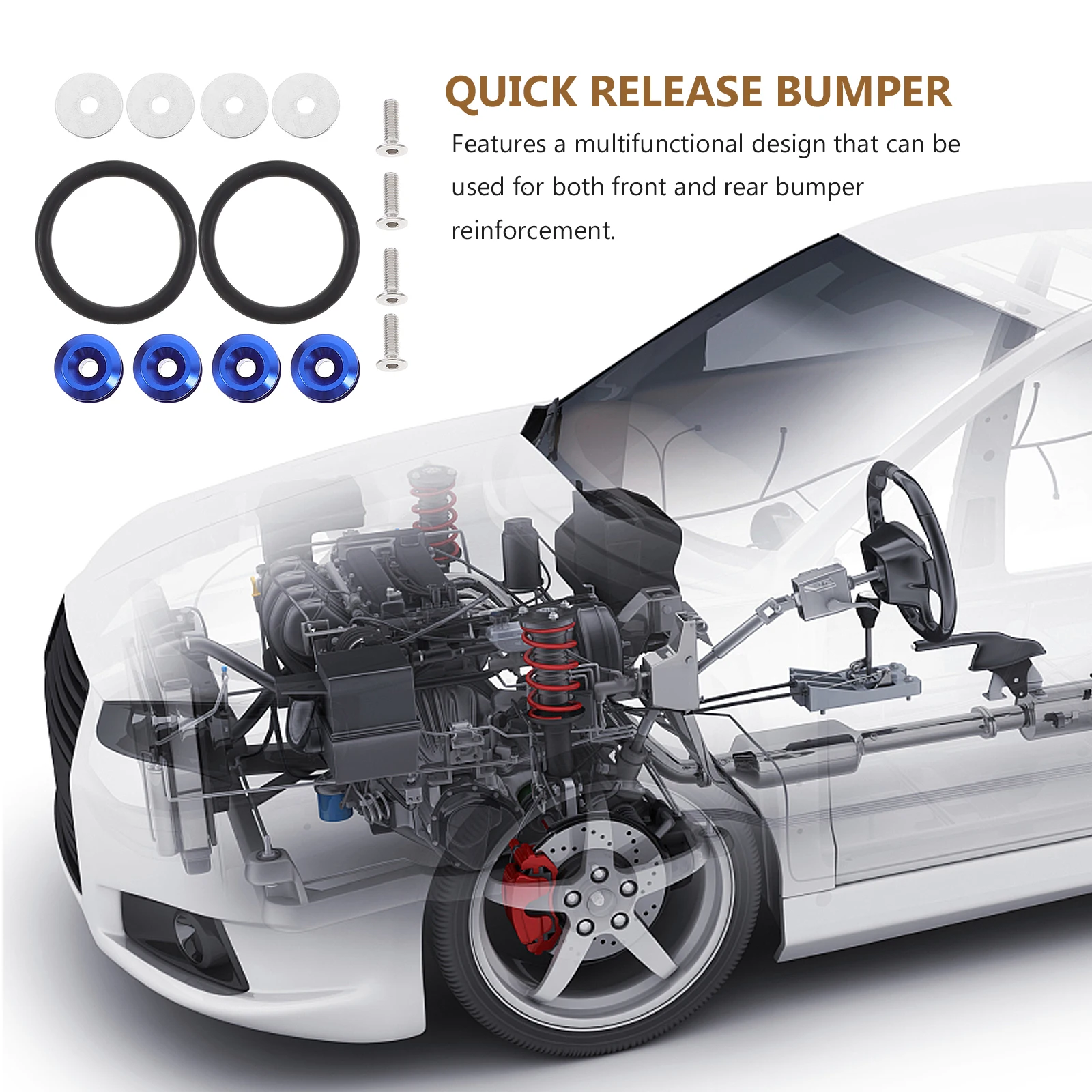 

1 set Reinforcement Gasket Fasteners Front Rear Bumper Seal Fix Kit Car Retainer Clips Quick Release Multifunctional Durable car