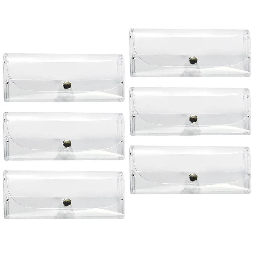 

6pcs Glasses Clear Portable Practical Glasses Box Eyeglasses Storage Box For Sunglasses Durable Transparent Organizer Case