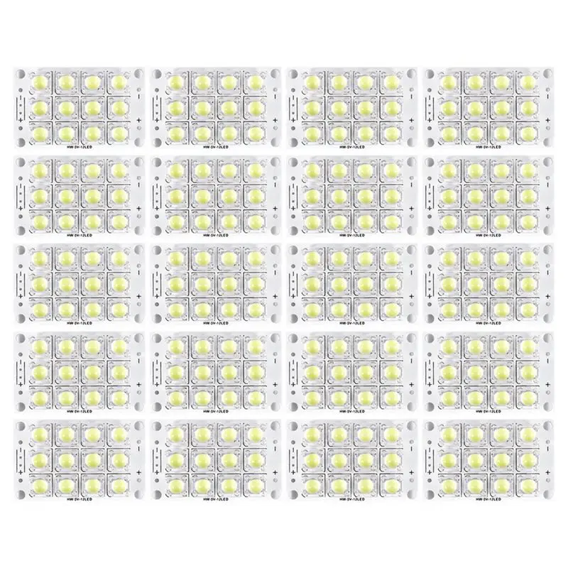 A84X-20X New DC 3V 5V 12 LED Super Bright White Piranha LED Circuit Board LED Lights Light Yacht