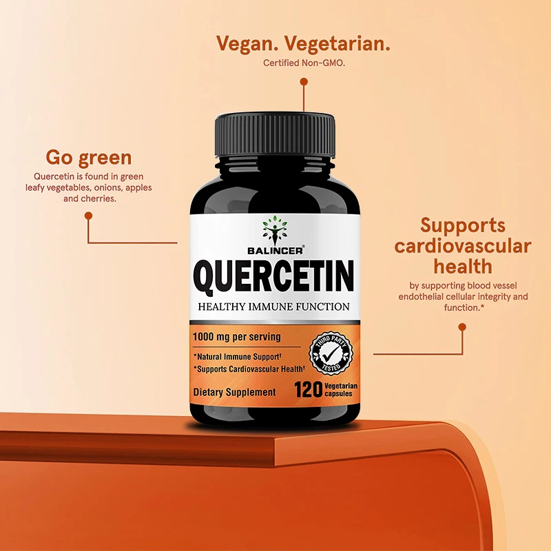 Quercetin Extract - 1000 Mg, Supports Immune, Cardiovascular and Respiratory Health, Antioxidant, 120 Capsules