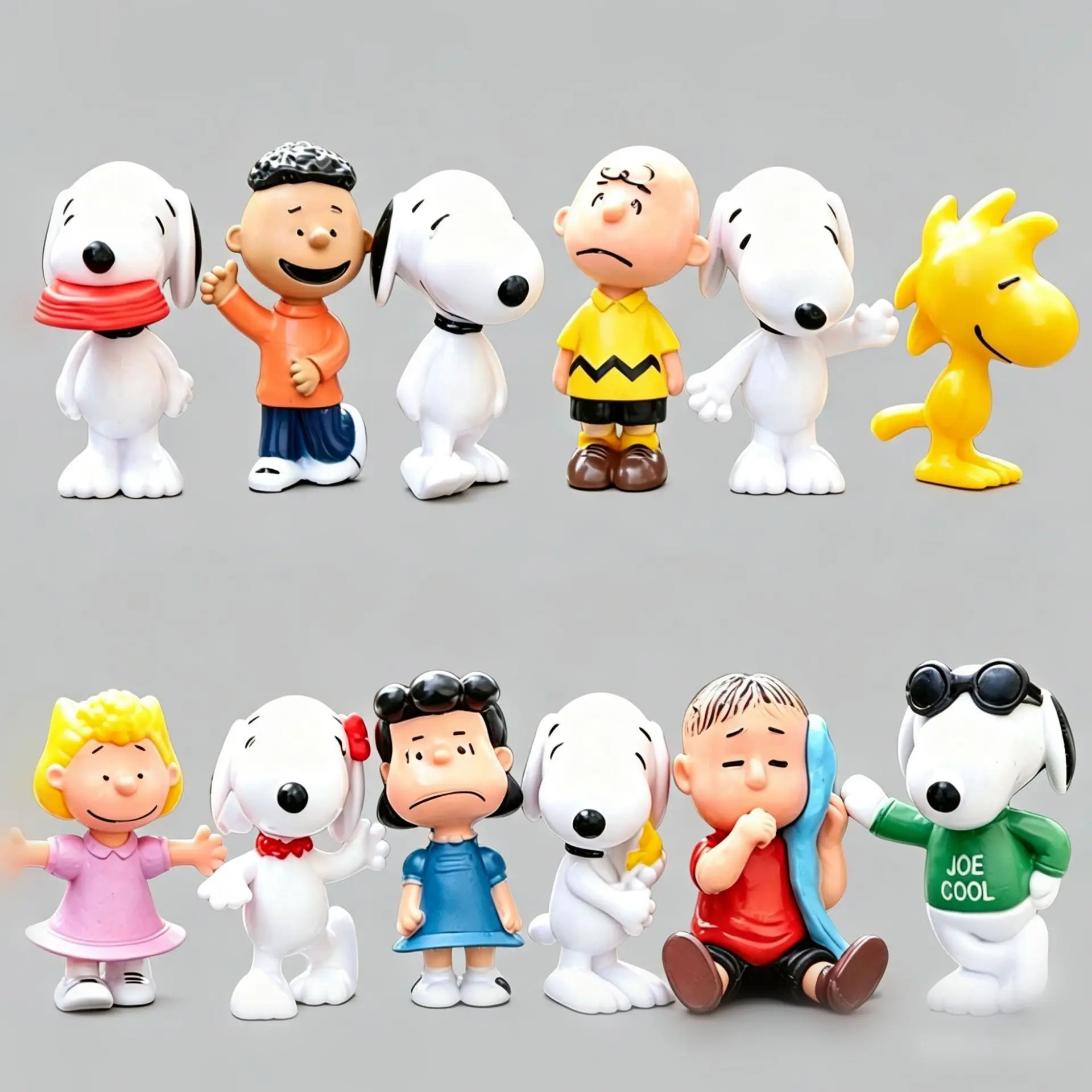12 Anime Snoopy Peanuts Friends Series Dolls, Boys and Girls Creative Cake Tabletop Decorations