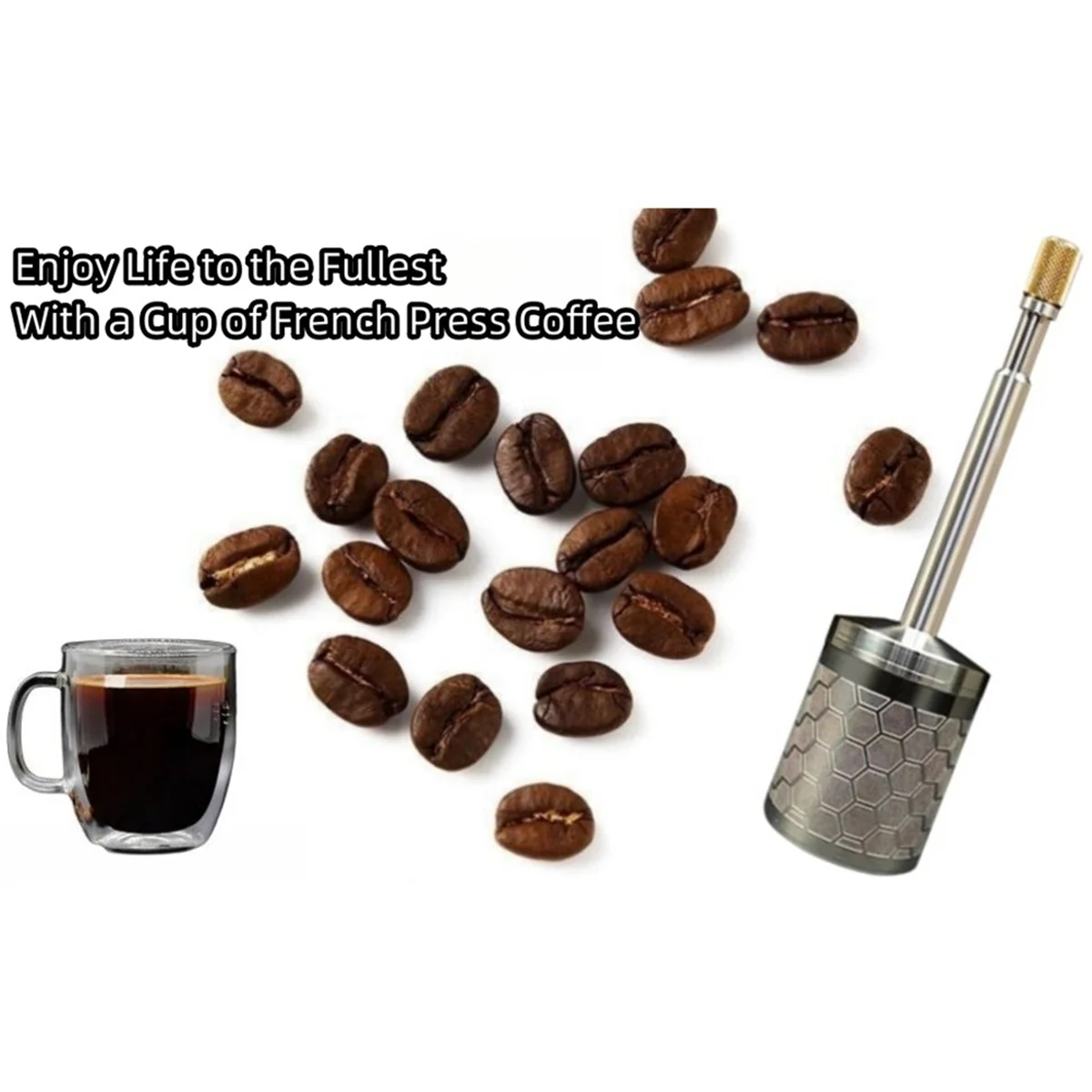 Portable French Coffee and Tea Final Press Maker Coffee Filter Reusable Full Bodied Coffee Press Maker for Trips Camping