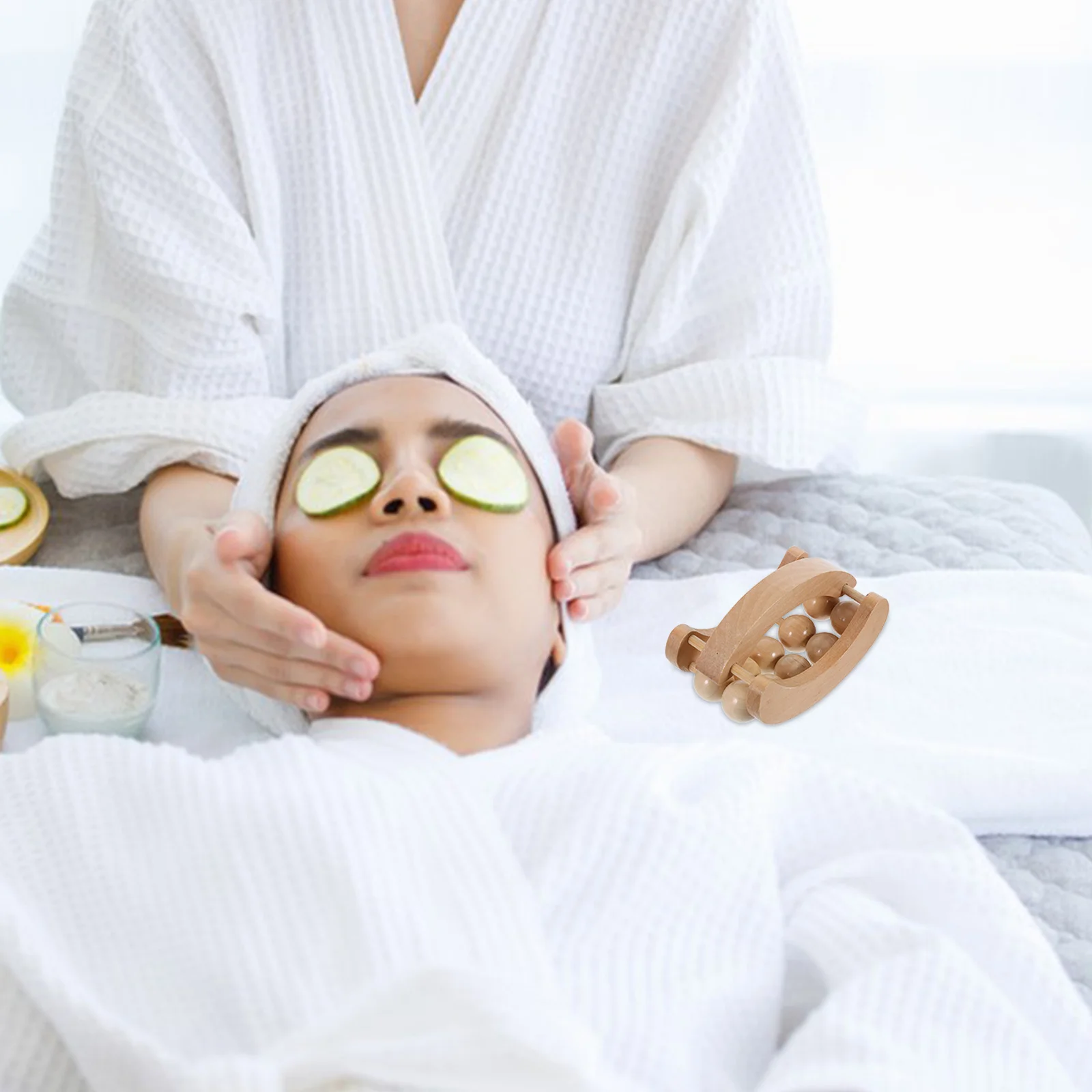 10-Perlen-Rückenmassagegerät aus Holz mit zwei Reihen, ergonomischer Handroller zur Entspannung von Akupunkt und Stressabbau jederzeit und überall