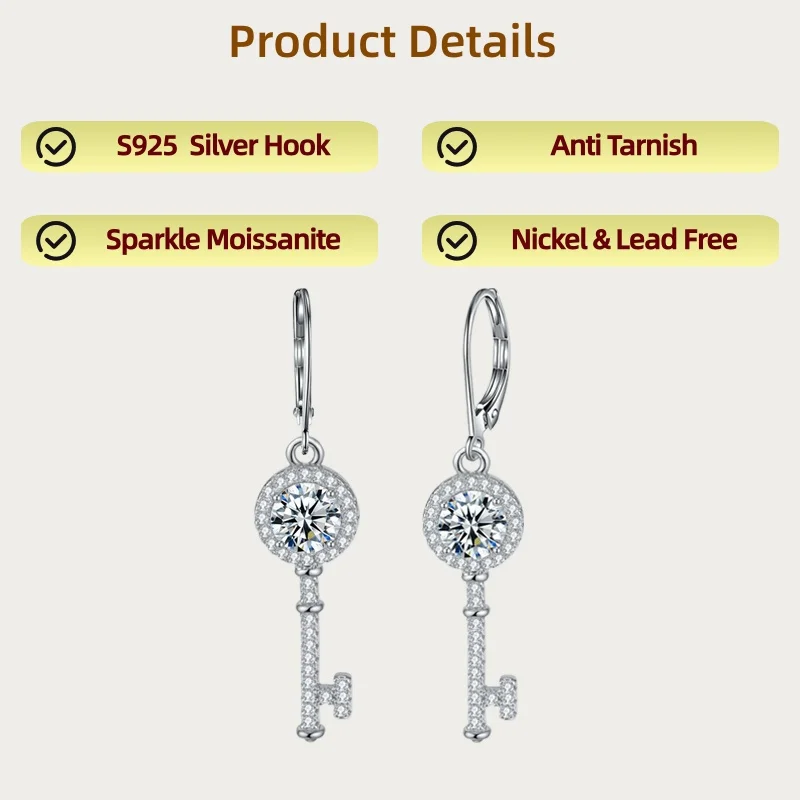 

Ювелирные изделия LAMVOICE для женщин, серьги из стерлингового серебра S925 с муассанитом, подарки на Рождество для нее, ювелирные изделия j в подарочной упаковке