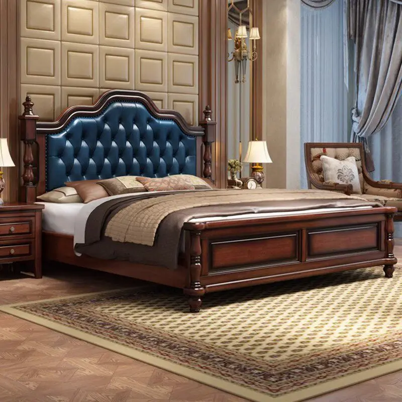 

Universal Wooden Bed Big Size Salon Comfortable Cheap Aesthetic Creative Safe Bed Unique Camas De Casal Chinese Style Furniture
