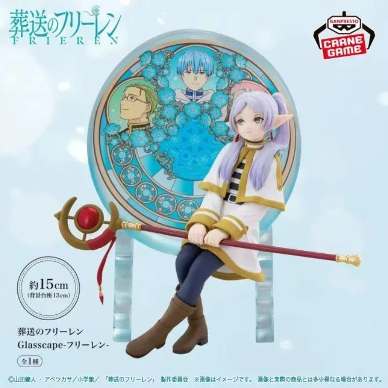 Oryginalna figurka akcji BANDAI Frieren Beyond Journey's End Glasscape Fern Frieren z PVC, zabawka, figurka anime, model kolekcjonerski, lalka