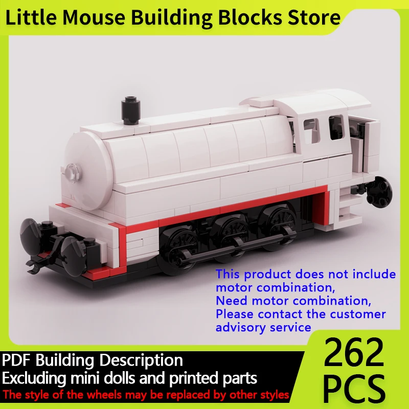 

City Car Model MOC Building Bricks Cute White Steam Locomotive Modular Technology Gifts Holiday Assemble Children Toys Suit