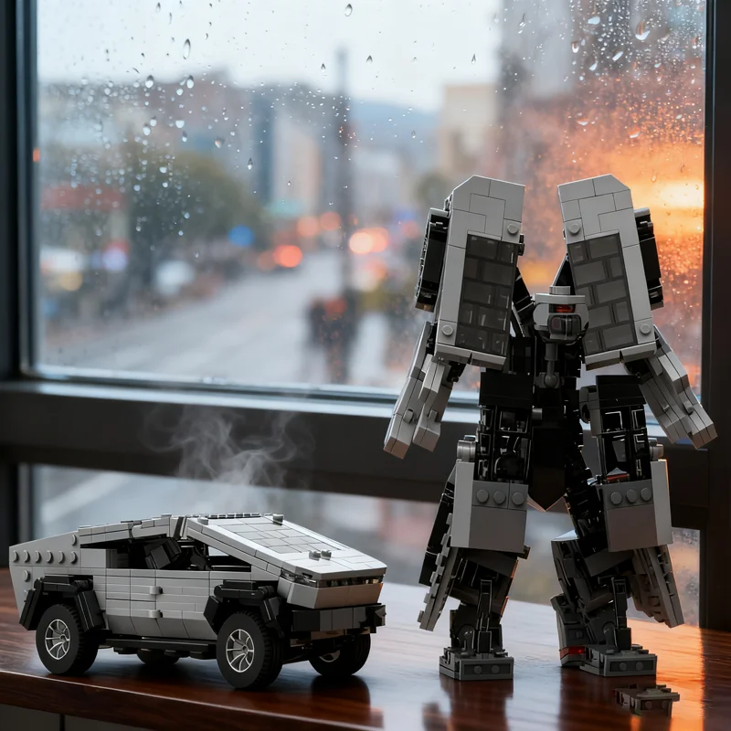 

561pcs MOC Discharge Cybertruck Transformer City Champions Super Car Model Building Blocks Construction Toy Christmas Gifts