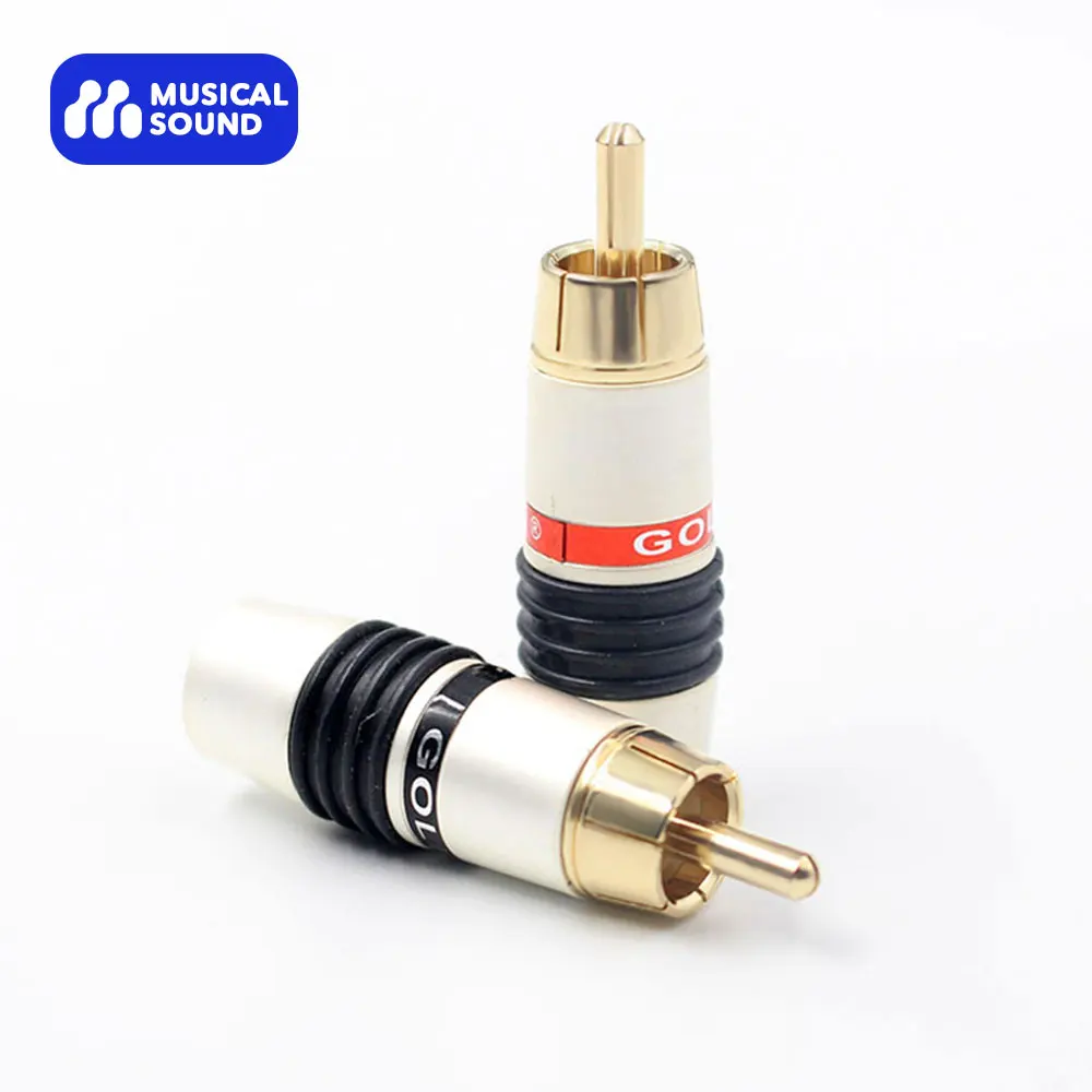 Dźwięk muzyczny 2 szt. Wysokiej klasy złącze męskie RCA Adapter Audio Phono pozłacany złącze lutowane złącze męskie RCA do przewód głośnikowy wideo