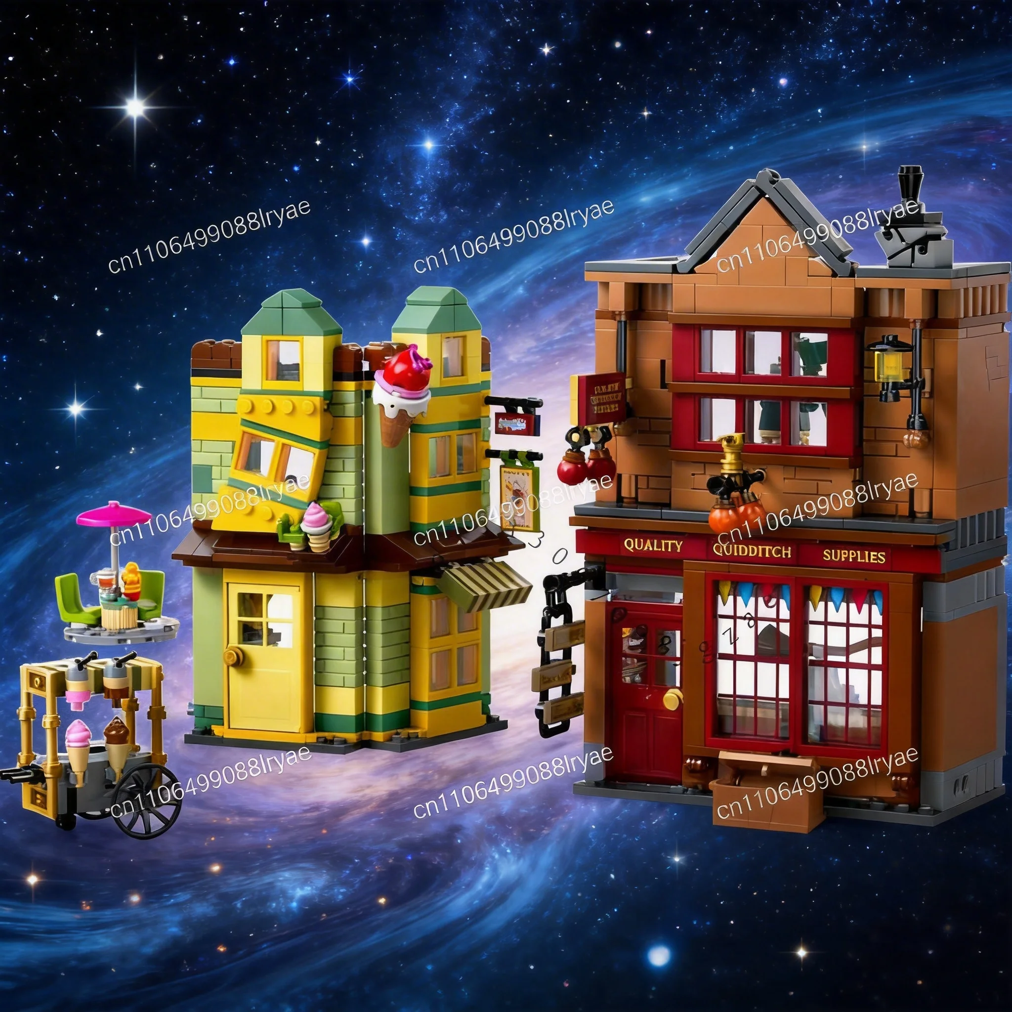 

795 particles new Quidditch Boutique and Ice cream shop advanced Castle building set magic copy toy adult Christmas gift