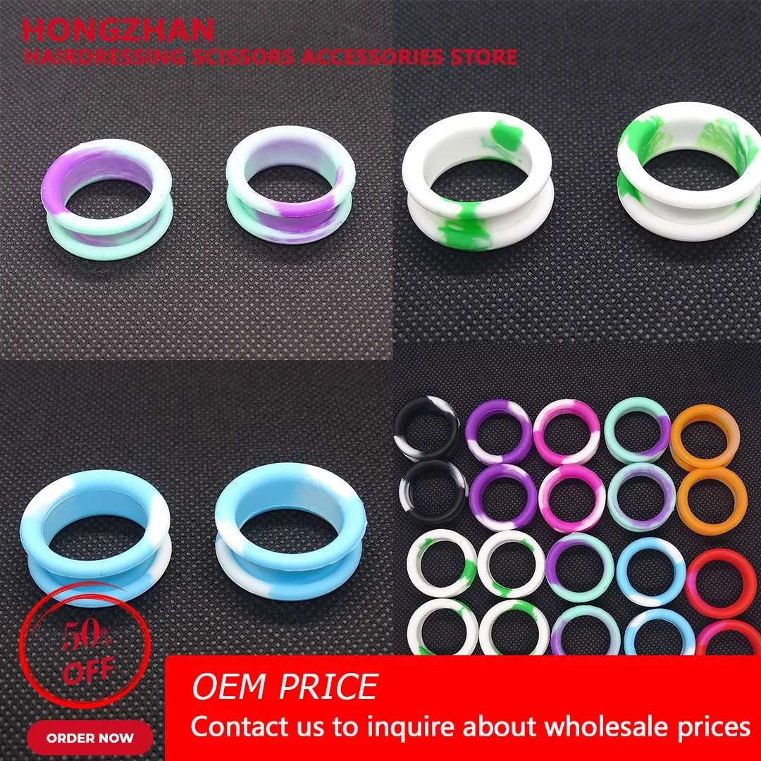 HONGZHAN Hairdressing Scissors Accessories Silicone for Hair Scissor Elastic Insert Ring for Pet Scissor 72pcs Mix Colors