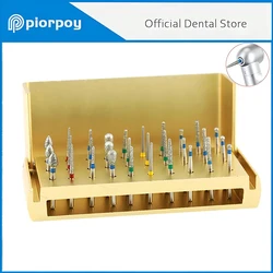 PIORPOY 30 Pcs/Set Dental Diamond Burs 1.6MM High Speed Handpiece Turbine Burs Placement Box Dentistry Burs Teeth Whitenining