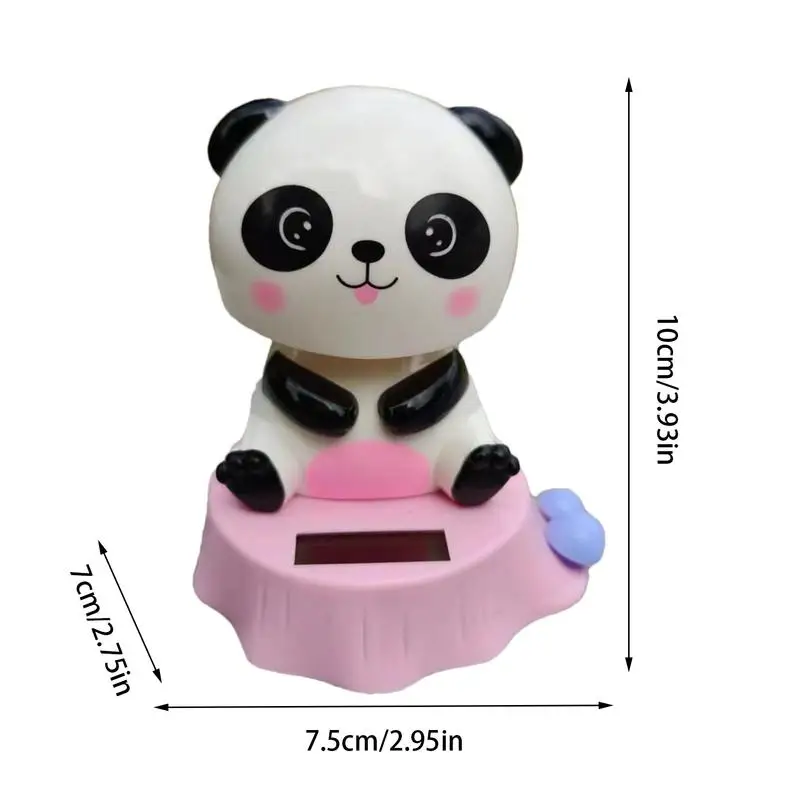 Car Bobblehead Dashboard Cute Dancing Panda Doll Figure Solar Powered Car Dashboard Dancing Doll Shaking Head Toy Swinging Car