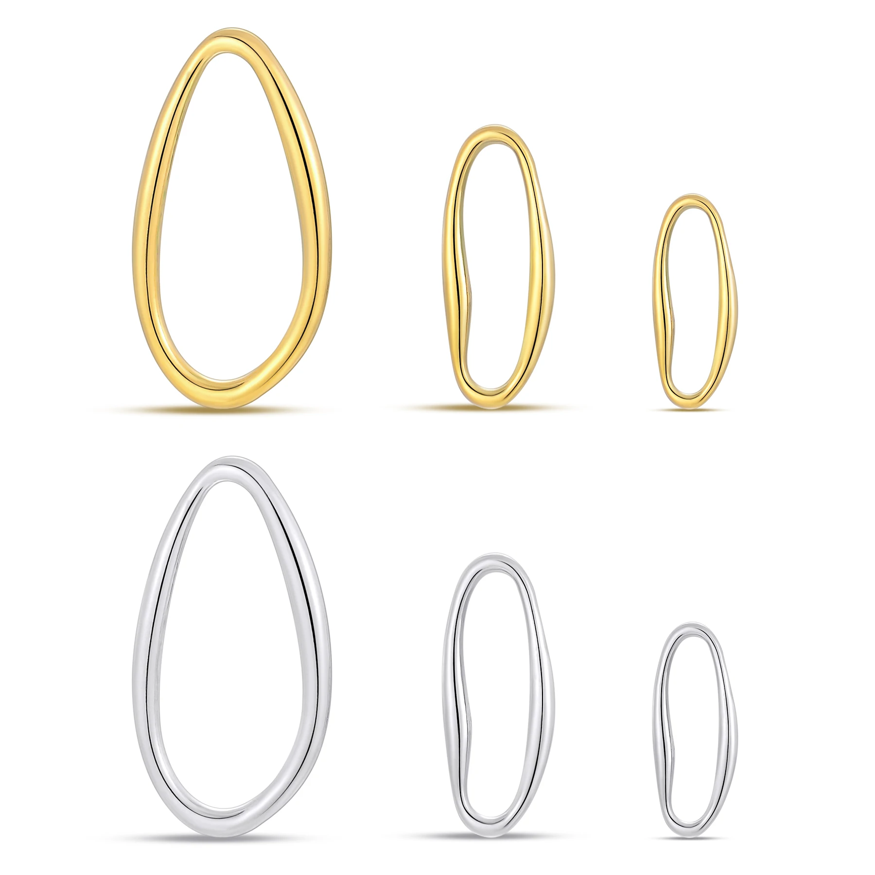 20 Stück Edelstahl Geometrische Verbindungsstücke Runde Ovale Herzförmige Fassungen Charm Ohrring-Zubehörteile für DIY Schmuckherstellung – Detail 11