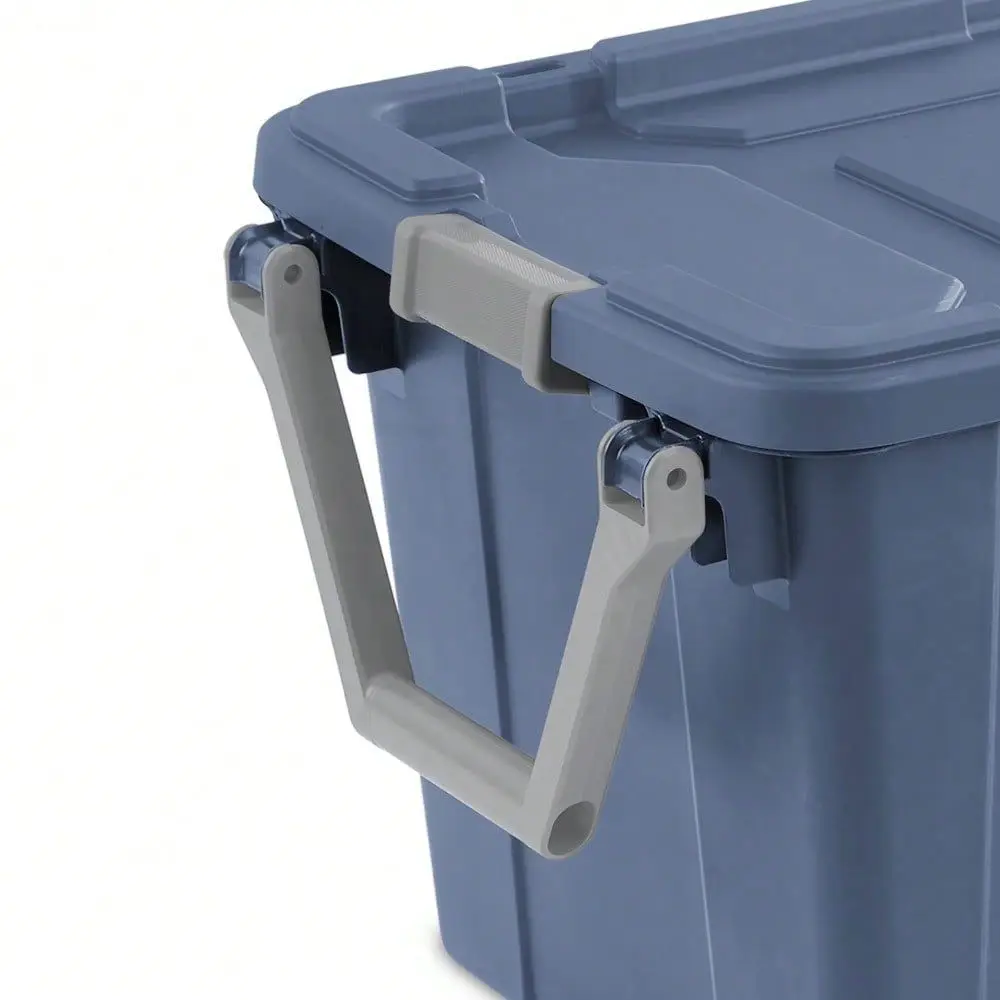

Large Storage Bin, 40 Gallon Wheeled Plastic Storage Container With Handle, Black, Pack Of 2, Industrial