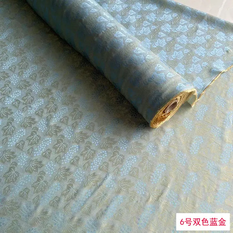 Grape Pattern Hollow-out Full Hole Silk Flower Luo Cheongsam Hanfu Fabric Transparent Jacquard National Style Dress